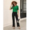 Zeagoo Cable Short Sleeve Sweaters for Women Summer Spring Cute Tops 2026 Trendy Business Causal Outfits Work Blouses Clothes(Green)