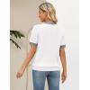 Zeagoo Cable Short Sleeve Sweaters for Women Summer Spring Cute Tops 2026 Trendy Business Causal Outfits Work Blouses Clothes(White Color Block)