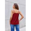 Zeagoo Camisole Tops for Women V-Neck Spaghetti Strap Tank Top Long Sexy Flowy Summer Textured Sleeveless Tops(Wine Red)