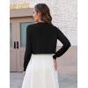 Zeagoo Cropped Cardigan Sweaters for Women Long Sleeve Knit Open Front Bolero Shrug for Dresses(A-black)