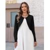 Zeagoo Cropped Cardigan Sweaters for Women Long Sleeve Knit Open Front Bolero Shrug for Dresses(A-black)