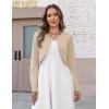 Zeagoo Cropped Cardigan Sweaters for Women Long Sleeve Knit Open Front Bolero Shrug for Dresses(Apricot)