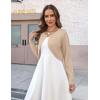 Zeagoo Cropped Cardigan Sweaters for Women Long Sleeve Knit Open Front Bolero Shrug for Dresses(Apricot)