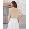 Zeagoo Cropped Cardigan Sweaters for Women Long Sleeve Knit Open Front Bolero Shrug for Dresses(Apricot)