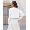 Zeagoo Cropped Cardigan Sweaters for Women Long Sleeve Knit Open Front Bolero Shrug for Dresses(A-white)