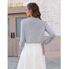 Zeagoo Cropped Cardigan Sweaters for Women Long Sleeve Knit Open Front Bolero Shrug for Dresses(Grey)