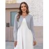 Zeagoo Cropped Cardigan Sweaters for Women Long Sleeve Knit Open Front Bolero Shrug for Dresses(Grey)