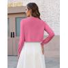 Zeagoo Cropped Cardigan Sweaters for Women Long Sleeve Knit Open Front Bolero Shrug for Dresses(Hot Pink)