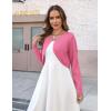 Zeagoo Cropped Cardigan Sweaters for Women Long Sleeve Knit Open Front Bolero Shrug for Dresses(Hot Pink)