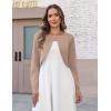 Zeagoo Cropped Cardigan Sweaters for Women Long Sleeve Knit Open Front Bolero Shrug for Dresses(Khaki)