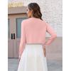 Zeagoo Cropped Cardigan Sweaters for Women Long Sleeve Knit Open Front Bolero Shrug for Dresses(Light Pink)