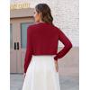 Zeagoo Cropped Cardigan Sweaters for Women Long Sleeve Knit Open Front Bolero Shrug for Dresses(Red)
