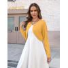 Zeagoo Cropped Cardigan Sweaters for Women Long Sleeve Knit Open Front Bolero Shrug for Dresses(Yellow)