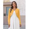 Zeagoo Cropped Cardigan Sweaters for Women Long Sleeve Knit Open Front Bolero Shrug for Dresses(Yellow)