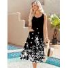 Zeagoo Dresses for Women 2026 Casual Summer Midi Sleeveless Dress A Line Crewneck Beach Vacation Tank Sundresses with Pockets(Black White Floral-sf100)