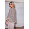 Zeagoo Kimono Cardigans for Women 3/4 Sleeves Open Front Lightweight Shrug Lace Bolero for Evening Dresses(Beige)