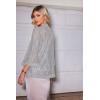 Zeagoo Kimono Cardigans for Women 3/4 Sleeves Open Front Lightweight Shrug Lace Bolero for Evening Dresses(Grey)