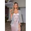 Zeagoo Kimono Cardigans for Women 3/4 Sleeves Open Front Lightweight Shrug Lace Bolero for Evening Dresses(Grey)