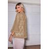 Zeagoo Kimono Cardigans for Women 3/4 Sleeves Open Front Lightweight Shrug Lace Bolero for Evening Dresses(Khaki)