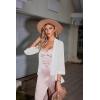 Zeagoo Kimono Cardigans for Women 3/4 Sleeves Open Front Lightweight Shrug Lace Bolero for Evening Dresses(White)