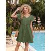 Zeagoo Summer Dress with Flutter Sleeves – Cotton Linen Beach A Line Casual Dress(Army Green)