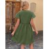 Zeagoo Summer Dress with Flutter Sleeves – Cotton Linen Beach A Line Casual Dress(Army Green)