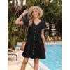 Zeagoo Summer Dress with Flutter Sleeves – Cotton Linen Beach A Line Casual Dress(Black)