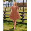 Zeagoo Summer Dress with Flutter Sleeves – Cotton Linen Beach A Line Casual Dress(Caramel)