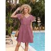 Zeagoo Summer Dress with Flutter Sleeves – Cotton Linen Beach A Line Casual Dress(Dusty Pink)
