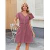 Zeagoo Summer Dress with Flutter Sleeves – Cotton Linen Beach A Line Casual Dress(Dusty Pink)