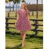 Zeagoo Summer Dress with Flutter Sleeves – Cotton Linen Beach A Line Casual Dress(Dusty Pink)