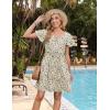 Zeagoo Summer Dress with Flutter Sleeves – Cotton Linen Beach A Line Casual Dress(Printed Beige)