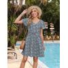 Zeagoo Summer Dress with Flutter Sleeves – Cotton Linen Beach A Line Casual Dress(Printed Blue)