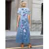 Zeagoo Summer Dresses for Women 2026 Maxi Dresses Vacation Sundress Short Sleeve Casual Sundresses Split Dress with Pockets(A-floral-bf171)
