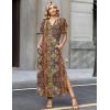 Zeagoo Summer Dresses for Women 2026 Maxi Dresses Vacation Sundress Short Sleeve Casual Sundresses Split Dress with Pockets(A-floral-mz721)
