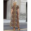 Zeagoo Summer Dresses for Women 2026 Maxi Dresses Vacation Sundress Short Sleeve Casual Sundresses Split Dress with Pockets(A-floral-mz721)
