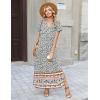 Zeagoo Summer Dresses for Women 2026 Maxi Dresses Vacation Sundress Short Sleeve Casual Sundresses Split Dress with Pockets(A-floral-mz914)