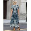 Zeagoo Summer Dresses for Women 2026 Maxi Dresses Vacation Sundress Short Sleeve Casual Sundresses Split Dress with Pockets(A-floral-mz924)