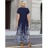Zeagoo Summer Dresses for Women 2026 Maxi Dresses Vacation Sundress Short Sleeve Casual Sundresses Split Dress with Pockets(A-floral-sf119)