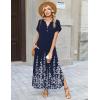Zeagoo Summer Dresses for Women 2026 Maxi Dresses Vacation Sundress Short Sleeve Casual Sundresses Split Dress with Pockets(A-floral-sf119)