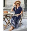 Zeagoo Summer Dresses for Women 2026 Maxi Dresses Vacation Sundress Short Sleeve Casual Sundresses Split Dress with Pockets(A-floral-sf119)
