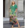Zeagoo Summer Dresses for Women 2026 Maxi Dresses Vacation Sundress Short Sleeve Casual Sundresses Split Dress with Pockets(Floral-cx322)