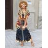 Zeagoo Summer Dresses for Women 2026 Maxi Dresses Vacation Sundress Short Sleeve Casual Sundresses Split Dress with Pockets(Floral-dw179)