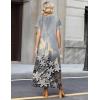Zeagoo Summer Dresses for Women 2026 Maxi Dresses Vacation Sundress Short Sleeve Casual Sundresses Split Dress with Pockets(Floral-sf312)