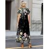 Zeagoo Summer Dresses for Women 2026 Maxi Dresses Vacation Sundress Short Sleeve Casual Sundresses Split Dress with Pockets(Floral-wf120)