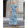 Zeagoo Summer Dresses for Women 2026 Maxi Dresses Vacation Sundress Short Sleeve Casual Sundresses Split Dress with Pockets(Floral-yg8)