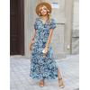 Zeagoo Summer Dresses for Women 2026 Maxi Dresses Vacation Sundress Short Sleeve Casual Sundresses Split Dress with Pockets(Floral-yg8)