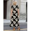 Zeagoo Summer Dresses for Women 2026 Maxi Dresses Vacation Sundress Short Sleeve Casual Sundresses Split Dress with Pockets(Floral-zw29)
