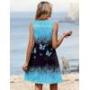 Zeagoo Summer Dresses for Women 2026 Sleeveless Dress V Neck Tank Dress Pleated Floral Tshirt Sundresses with Pockets(Butterfly-printed)