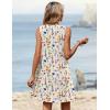 Zeagoo Summer Dresses for Women 2026 Sleeveless Dress V Neck Tank Dress Pleated Floral Tshirt Sundresses with Pockets(Floral-3)
